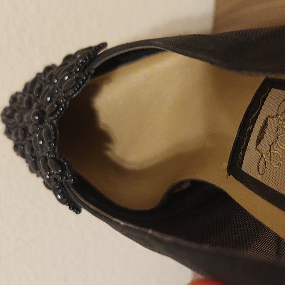 Nina Black Mesh and Beaded Pumps - Picture 9 of 10